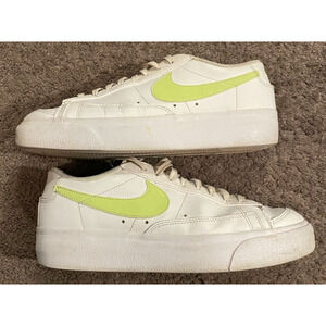 Women's Nike Blazer Platform White Lemon Twist Low Top Sneakers DJ03292-102 10.5
